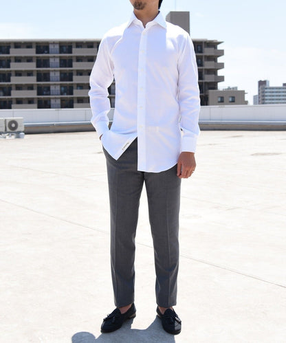 SHIPS: 【イージーアイロン】 オックスフォード ソリッド ワイドカラー シャツ