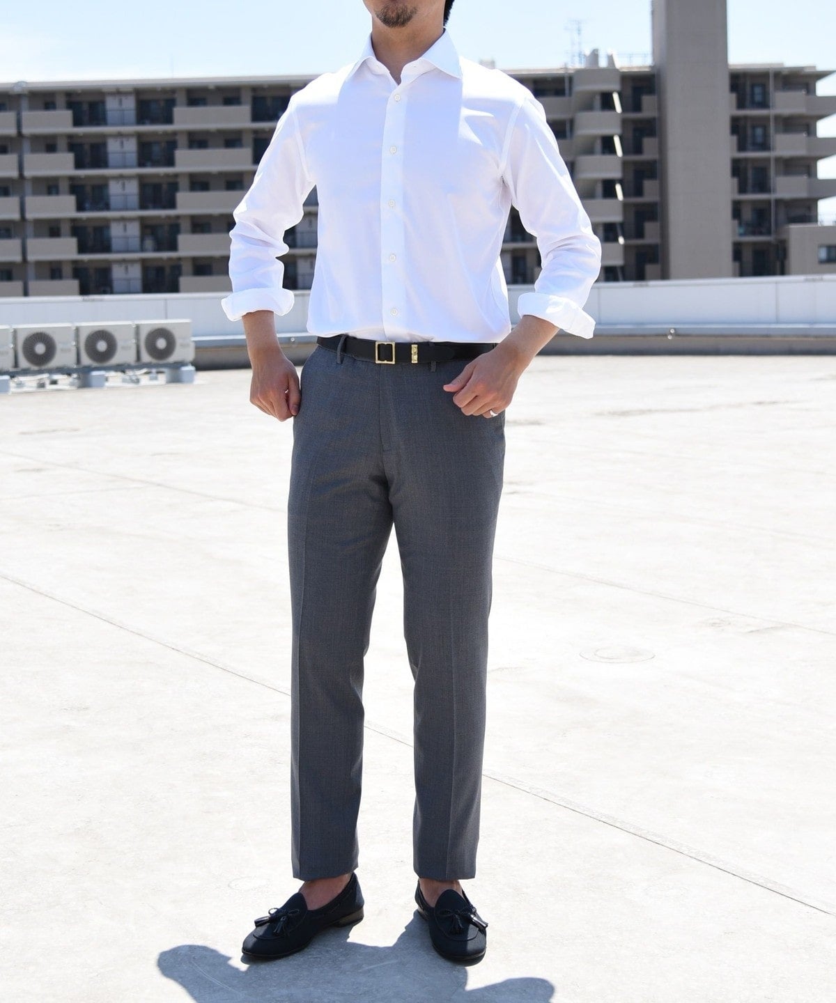 SHIPS: 【イージーアイロン】 オックスフォード ソリッド ワイドカラー シャツ