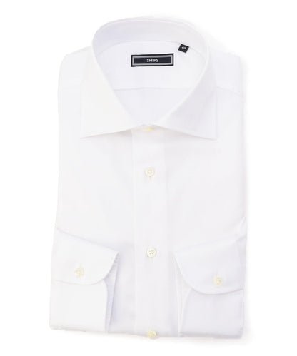 SHIPS: 【イージーアイロン】 オックスフォード ソリッド ワイドカラー シャツ