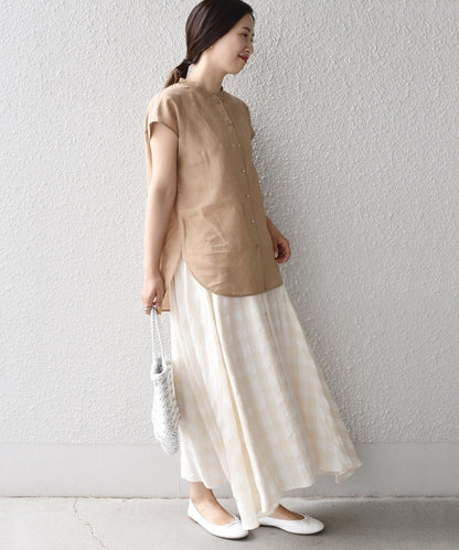 〈手洗い可能〉ギンガムチェックギャザースカート