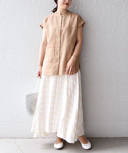 〈手洗い可能〉ギンガムチェックギャザースカート