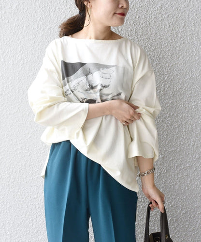 【WEB限定】スリットスリーブボートネックフォトTEE