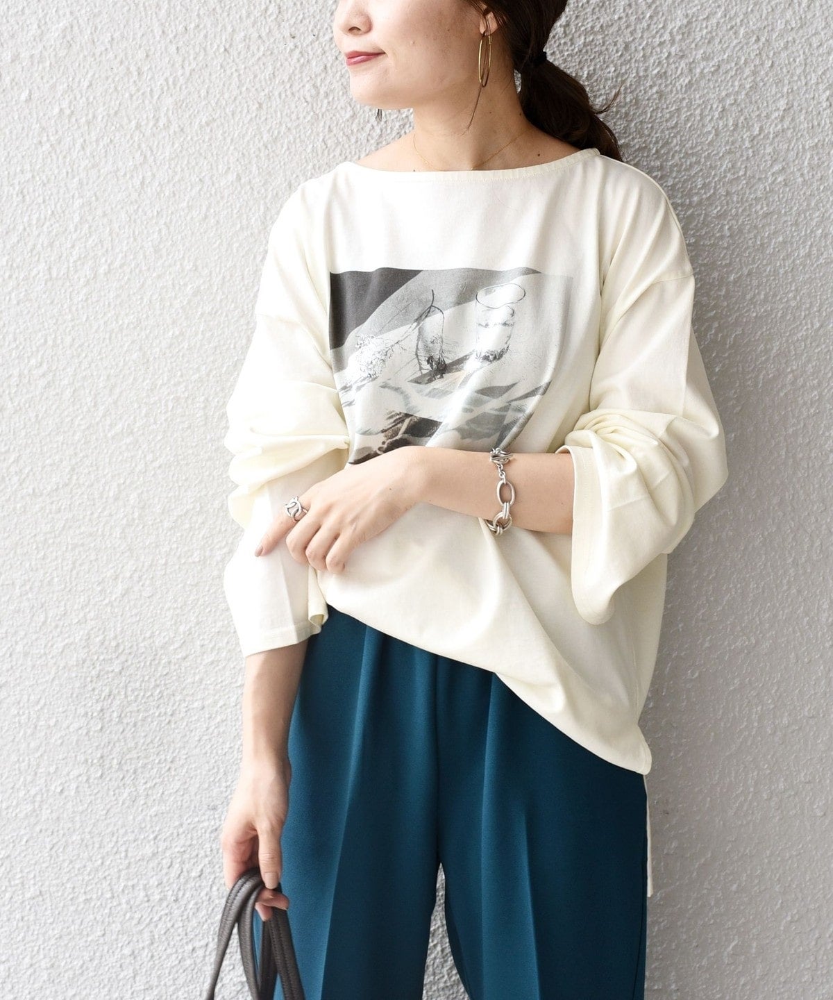 【WEB限定】スリットスリーブボートネックフォトTEE