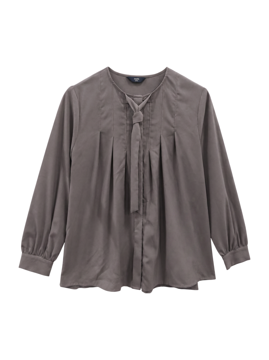 23:SLD/PRT TIE BLOUSE