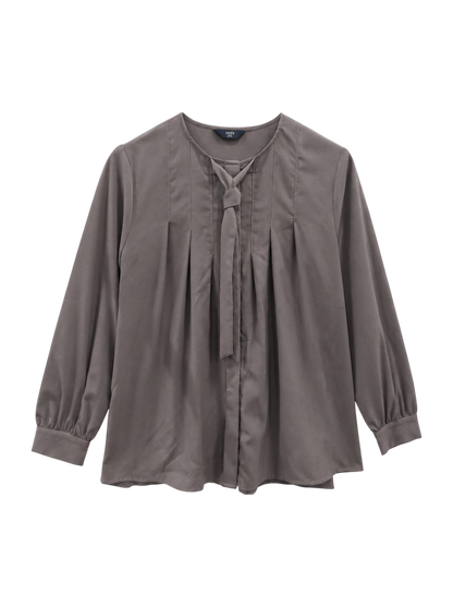 23:SLD/PRT TIE BLOUSE