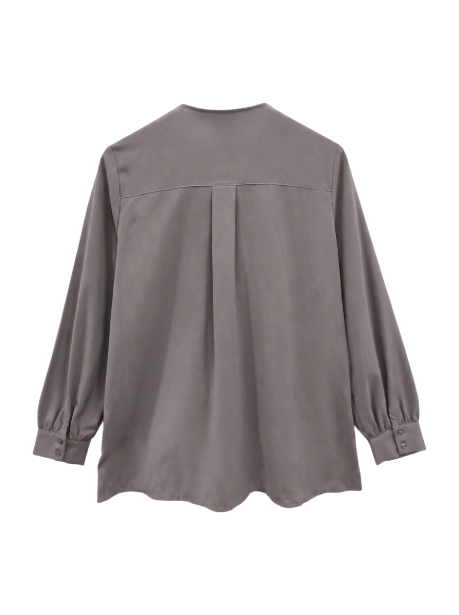 23:SLD/PRT TIE BLOUSE