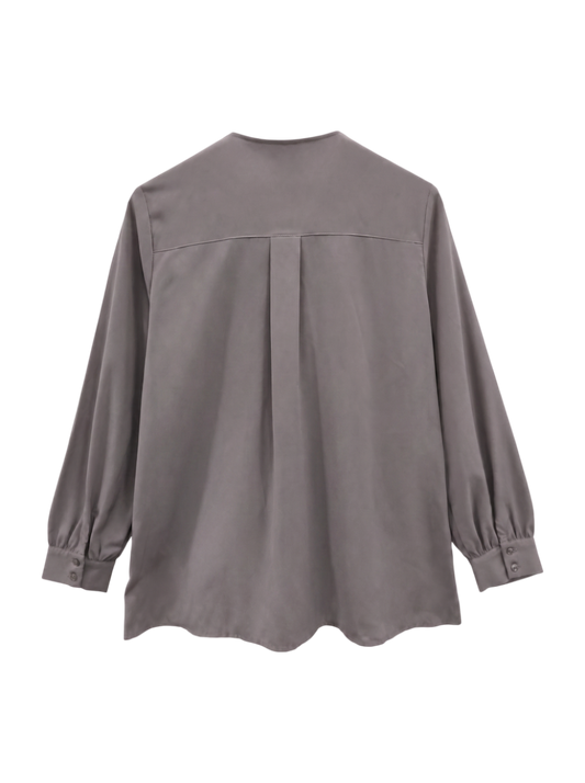 23:SLD/PRT TIE BLOUSE