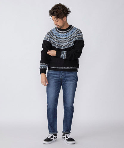 SHIPS: 7ゲージ イタリア ヤーン ノルディック クルーネック ニット