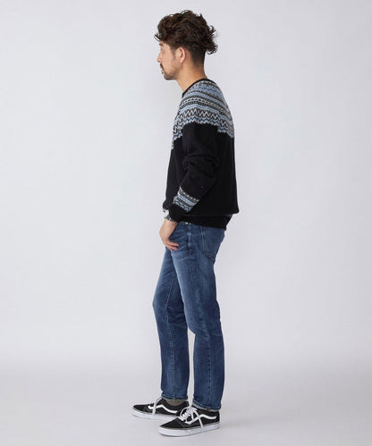 SHIPS: 7ゲージ イタリア ヤーン ノルディック クルーネック ニット