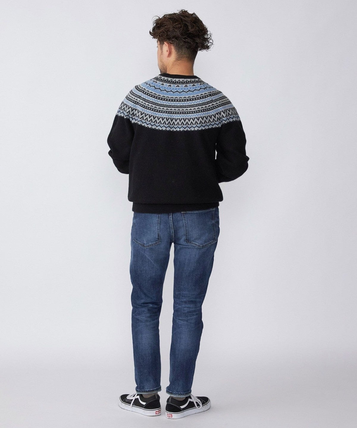 SHIPS: 7ゲージ イタリア ヤーン ノルディック クルーネック ニット