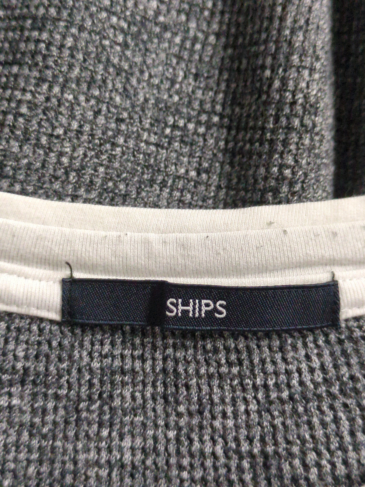 【WEB限定】SHIPS: ワッフル フェイクレイヤード クルーネック ロングスリーブ Tシャツ (ロンT)
