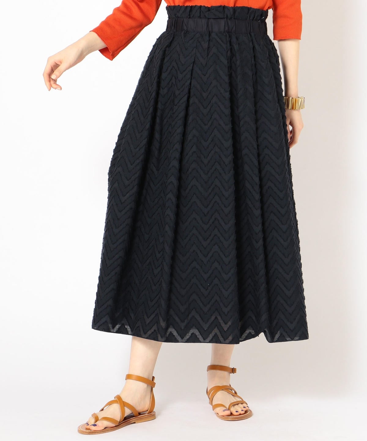 PrimaryNavyLabel:ZIGZAGジャガードタックスカート