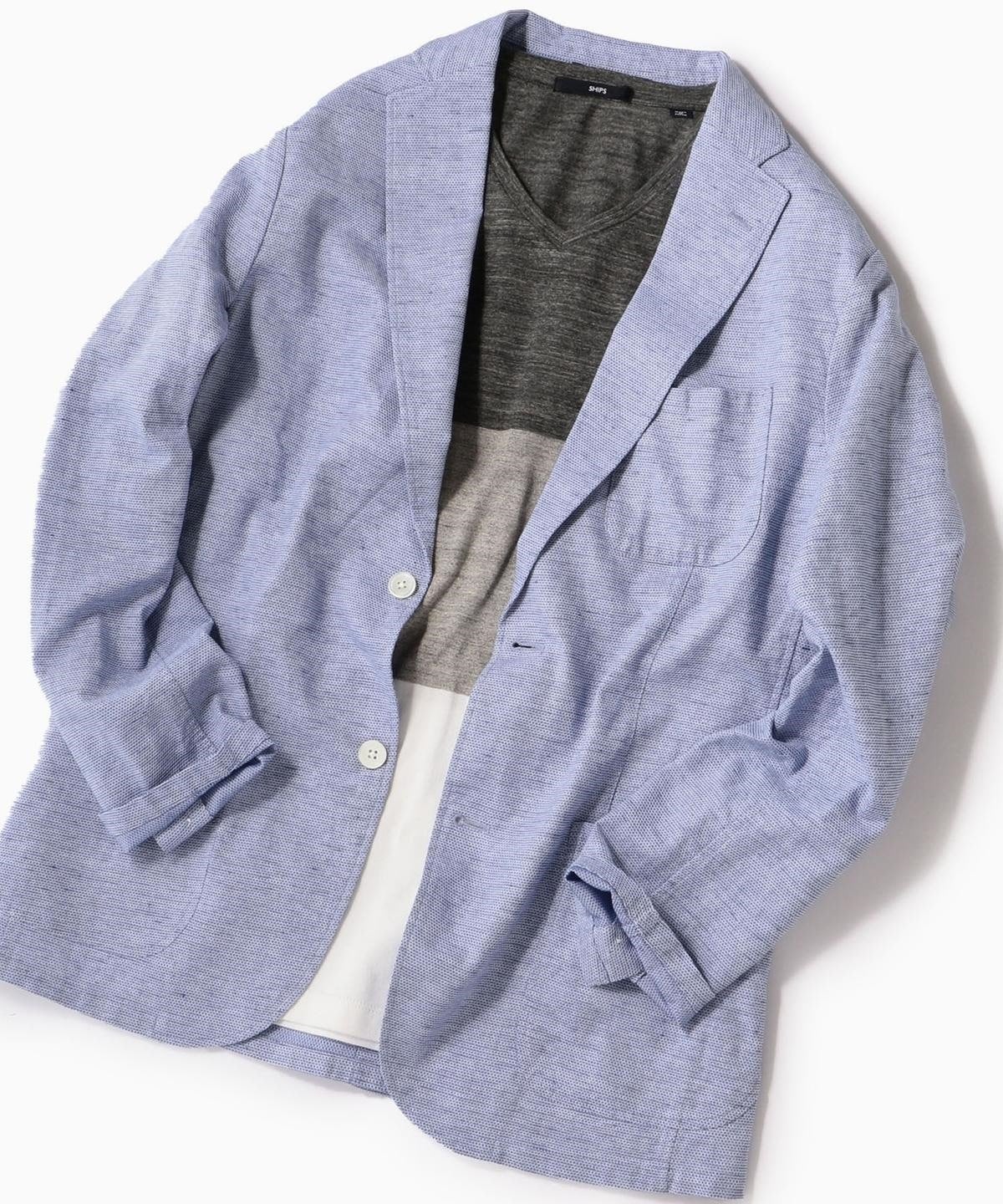 SHIPS: リネンブレンド レノクロス 2ボタン エアリージャケット 19SS