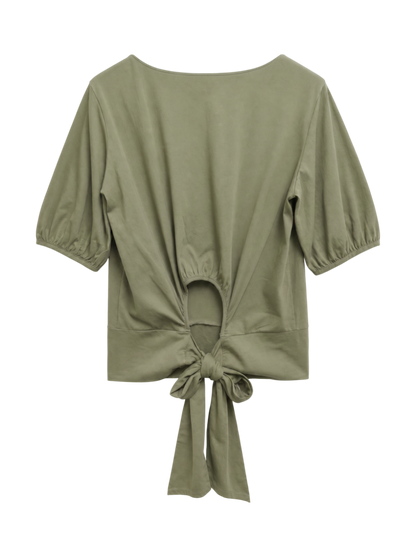 Khaju:バックオープンリボンプルオーバー