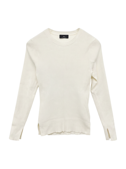 SHIPS Primary Navy Label:〈手洗い可能〉コットン リブ クルーネック プルオーバー
