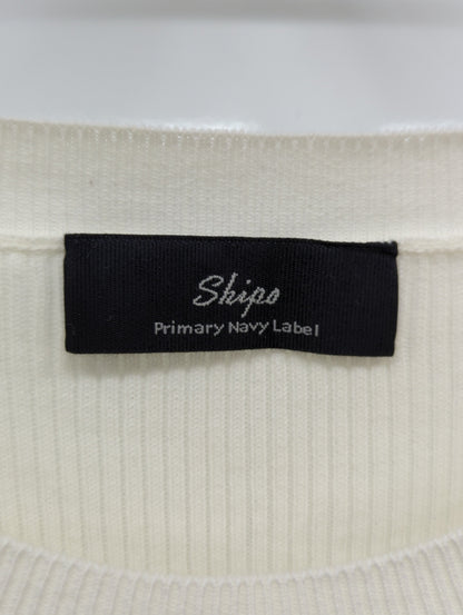 SHIPS Primary Navy Label:〈手洗い可能〉コットン リブ クルーネック プルオーバー