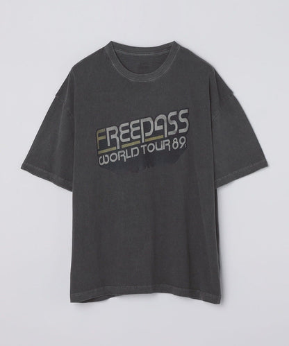 SHIPS: ユーズド ライク ロック プリント Tシャツ
