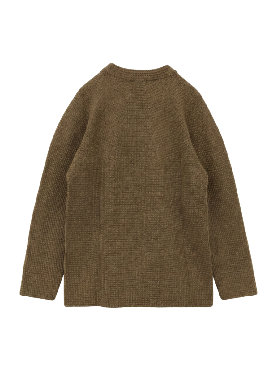SHIPS: WHOLEGARMENT 球心編み ワッフル クルーネック ニット
