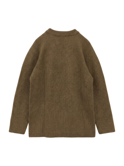 SHIPS: WHOLEGARMENT 球心編み ワッフル クルーネック ニット