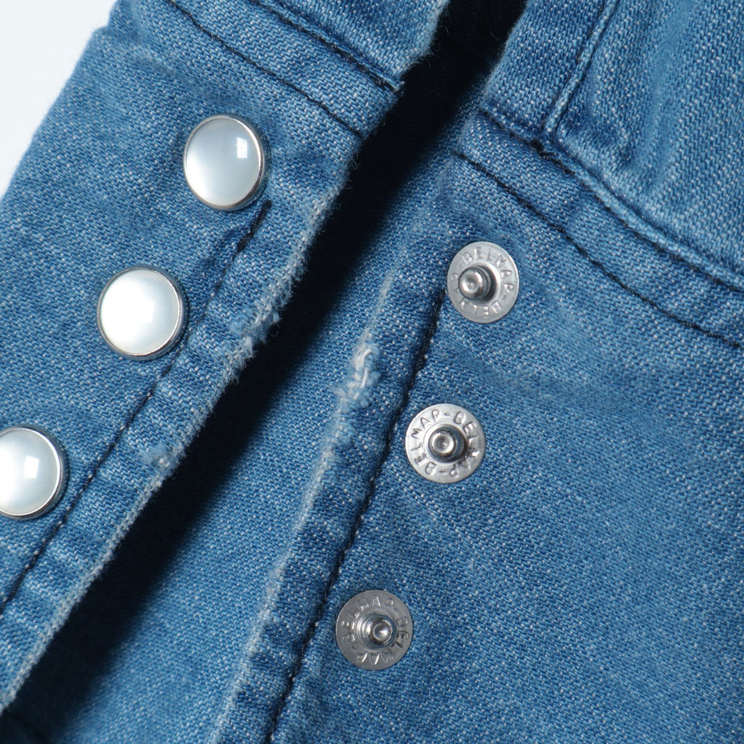 【SHIPS別注】Wrangler: ノーカラーデニムシャツワンピース