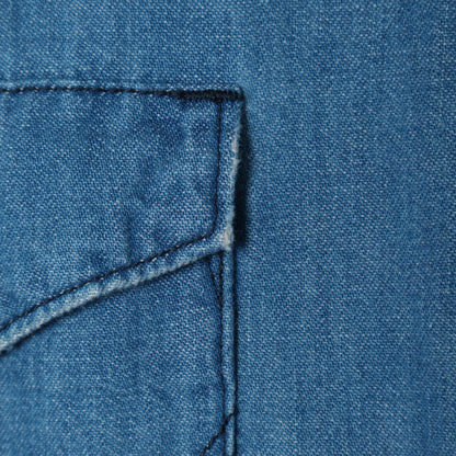 【SHIPS別注】Wrangler: ノーカラーデニムシャツワンピース