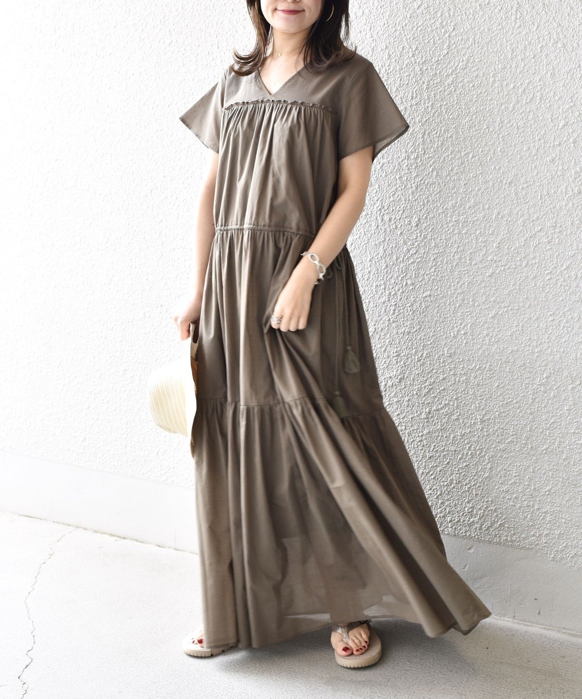 【WEB限定】〈手洗い可能〉ティアードワンピース