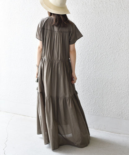 【WEB限定】〈手洗い可能〉ティアードワンピース