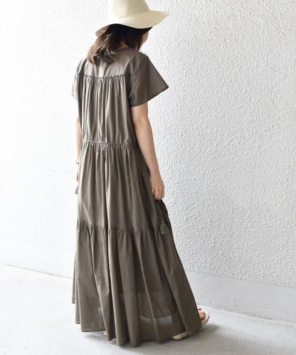 【WEB限定】〈手洗い可能〉ティアードワンピース