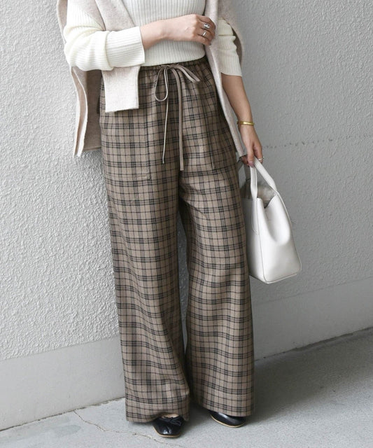 SHIPS any: チェック イージー ベイカーパンツ