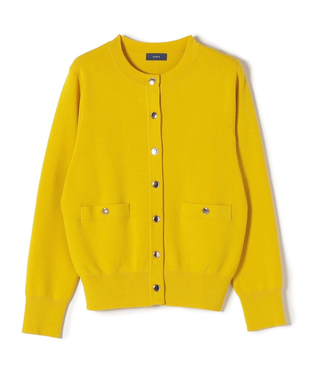 〈手洗い可能〉ラインクルーネックカーディガン