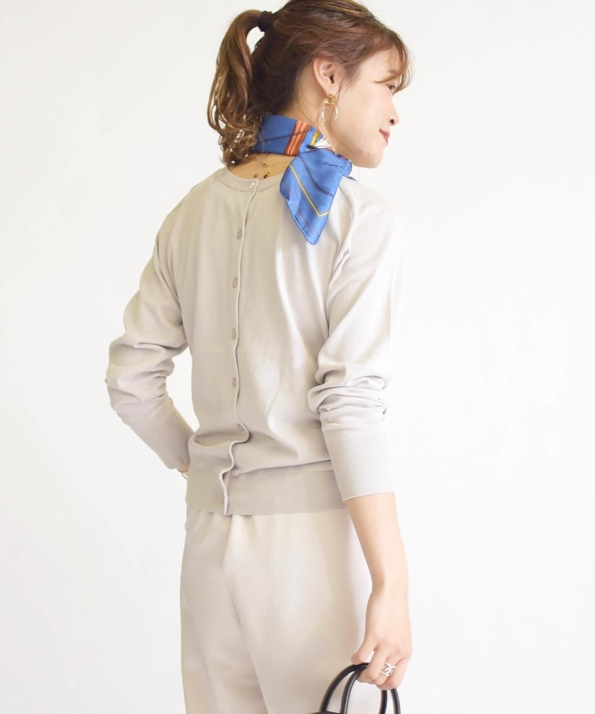 2WAYコットンクルーネックカーディガン