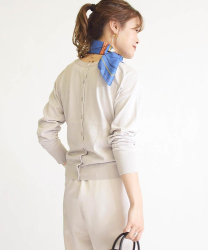 2WAYコットンクルーネックカーディガン