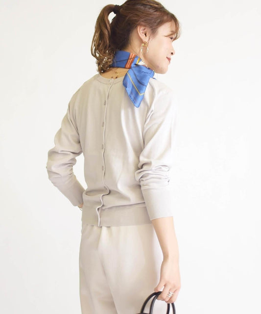 2WAYコットンクルーネックカーディガン