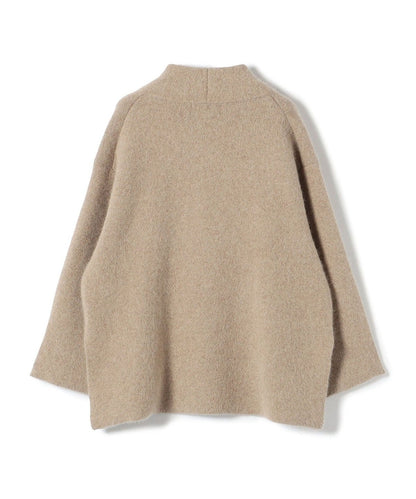 〈手洗い可能〉フォックス混 配色 ガウン カーディガン