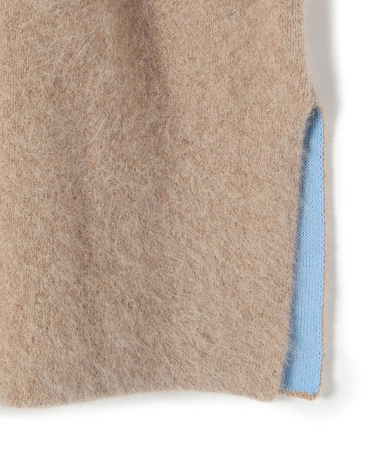 〈手洗い可能〉フォックス混 配色 ガウン カーディガン