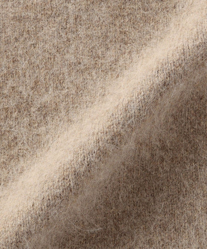 〈手洗い可能〉フォックス混 配色 ガウン カーディガン