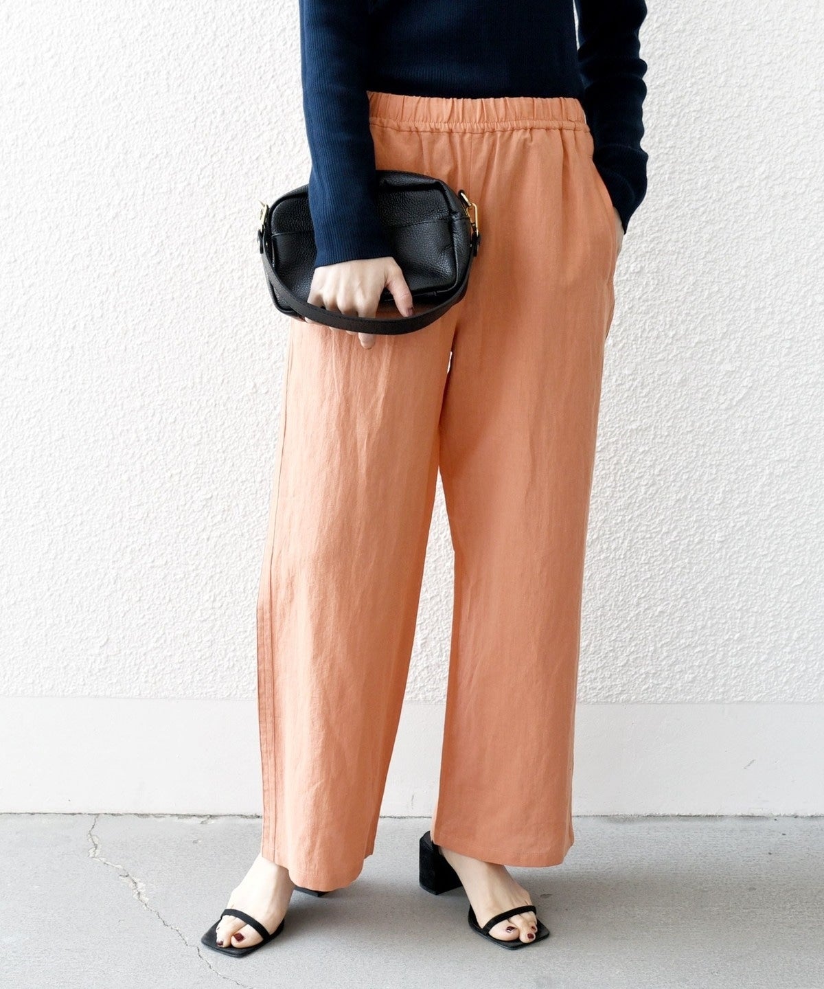 SHIPS any: 〈洗濯機可能〉リネン ミックス サイド ブレード イージー パンツ