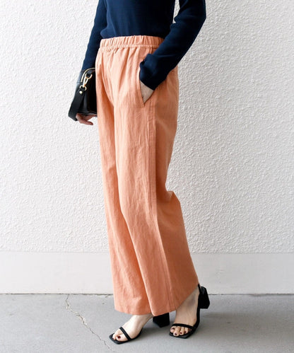 SHIPS any: 〈洗濯機可能〉リネン ミックス サイド ブレード イージー パンツ