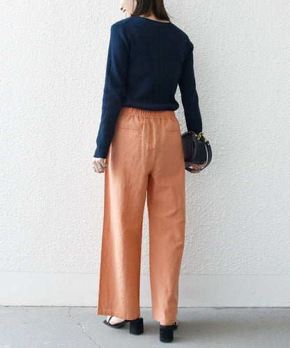 SHIPS any: 〈洗濯機可能〉リネン ミックス サイド ブレード イージー パンツ