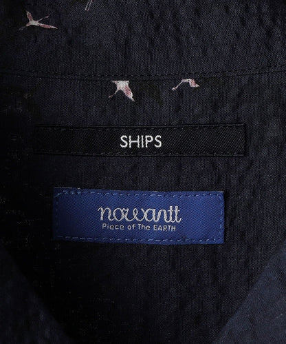 【SHIPS別注】NOWARTT: オーガニックコットン プリント オープンカラーシャツ 22SS