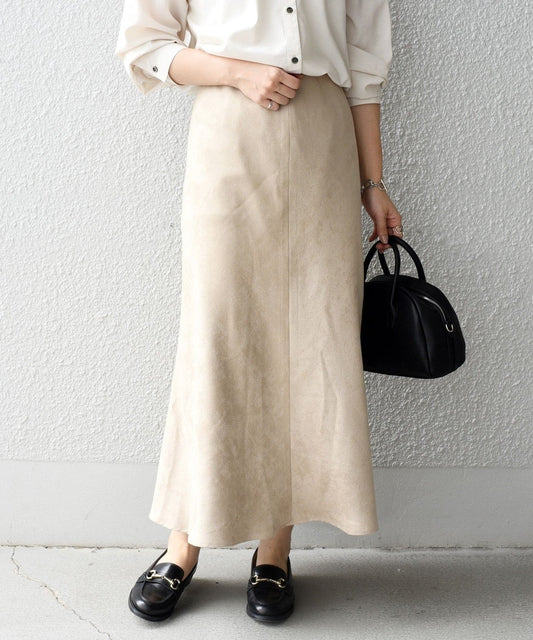 〈手洗い可能〉フェイクスエードスカート