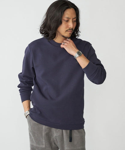 【WEB限定】SHIPS: テレワーク ビズ ワンポイントロゴ ハイゲージ ダブルニット スウェット
