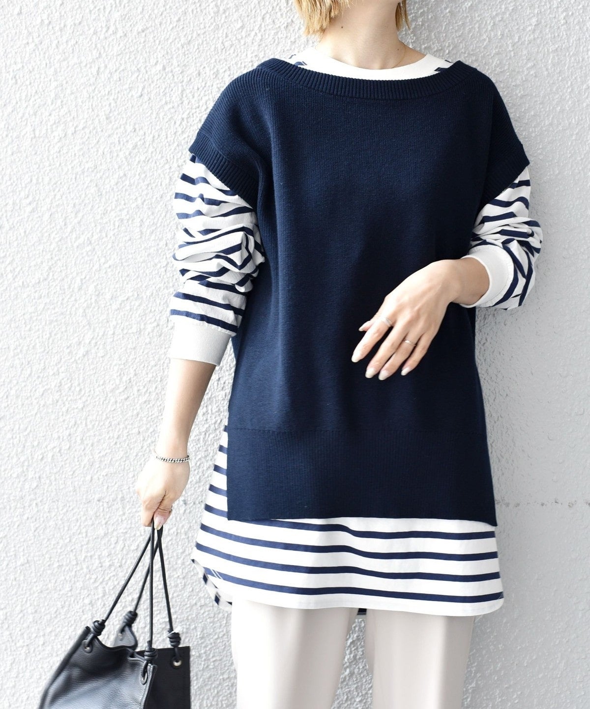 〈手洗い可能〉コットンカシミヤ ニットベスト