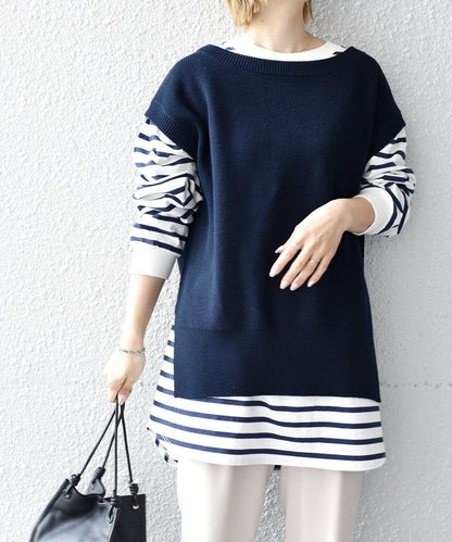 〈手洗い可能〉コットンカシミヤ ニットベスト