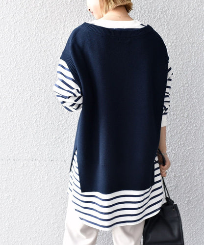 〈手洗い可能〉コットンカシミヤ ニットベスト