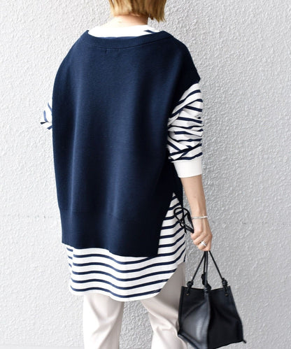 〈手洗い可能〉コットンカシミヤ ニットベスト