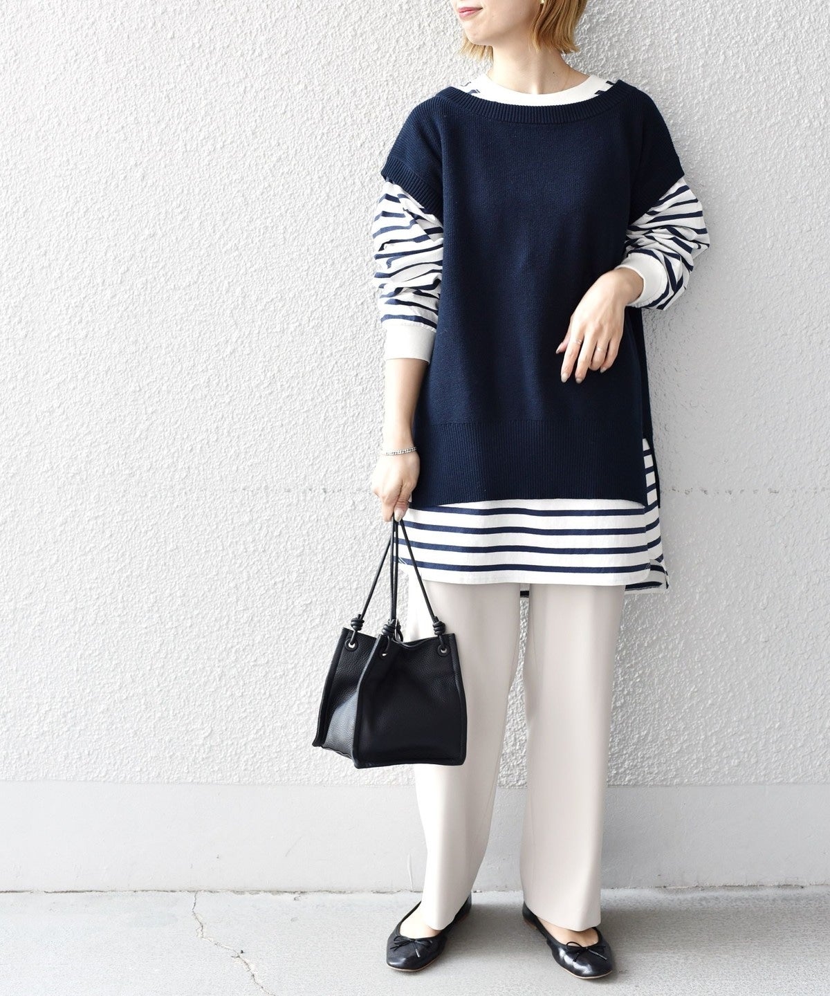 〈手洗い可能〉コットンカシミヤ ニットベスト