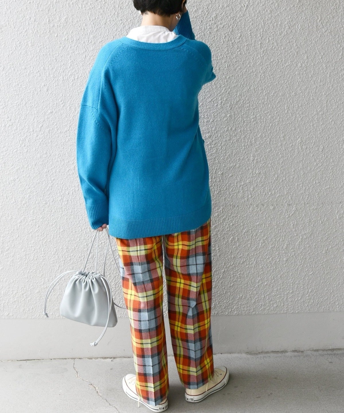 SHIPS any:〈ウォッシャブル〉IN.TES.PRA チェック  ロング ワイド パンツ