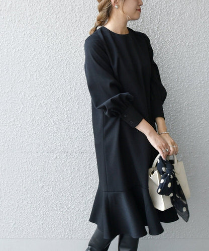 SHIPS any:〈ウォッシャブル〉ペプラム ヘム ミニ ワンピース