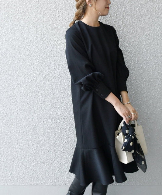 SHIPS any:〈ウォッシャブル〉ペプラム ヘム ミニ ワンピース